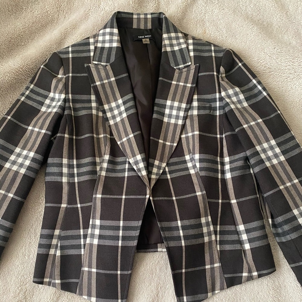 Nine West Plaid Blazer